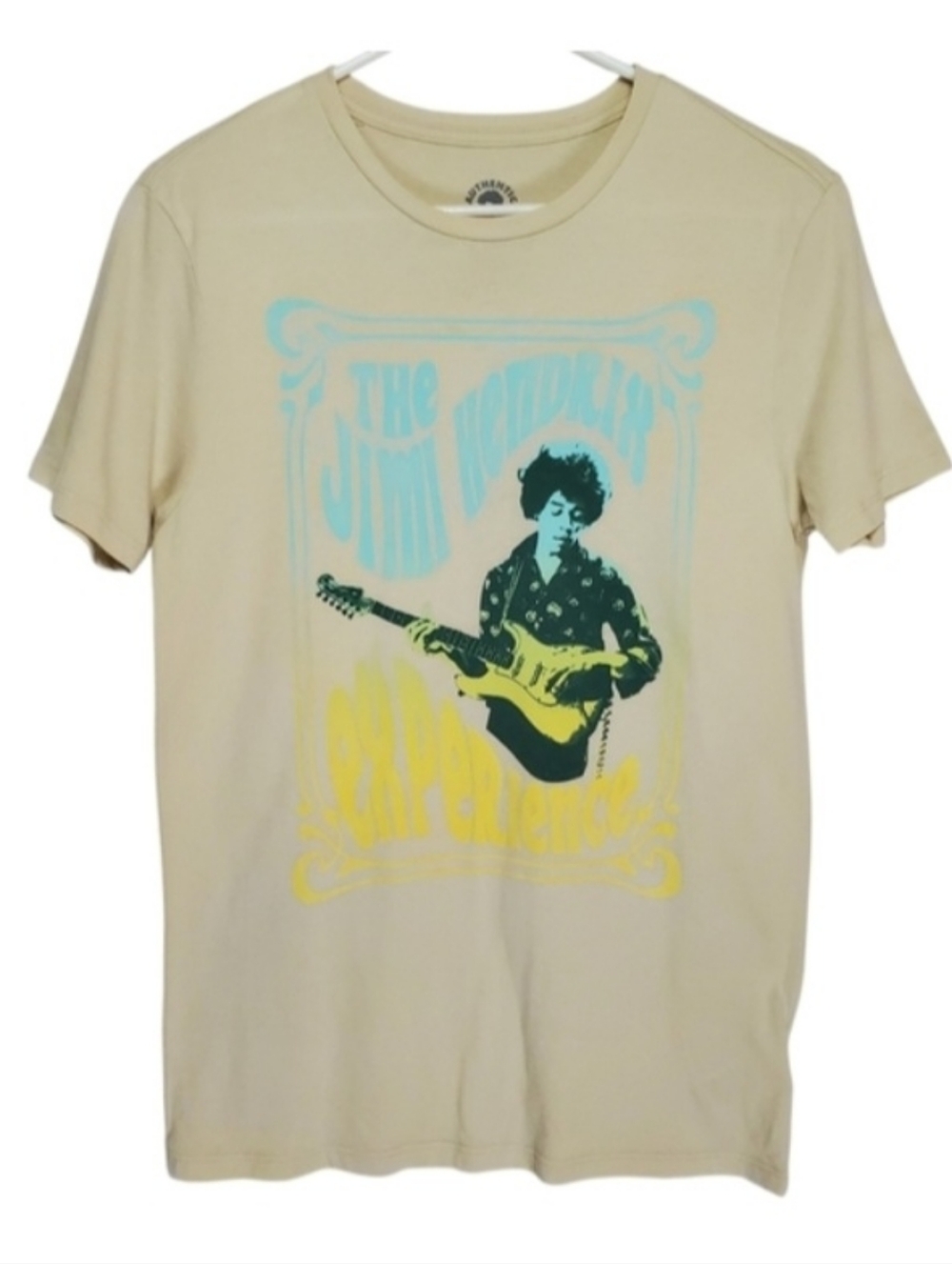 2465 * Authentic Hendrix The Jimi Hendrix Experience Graphic Tee Tan Size S